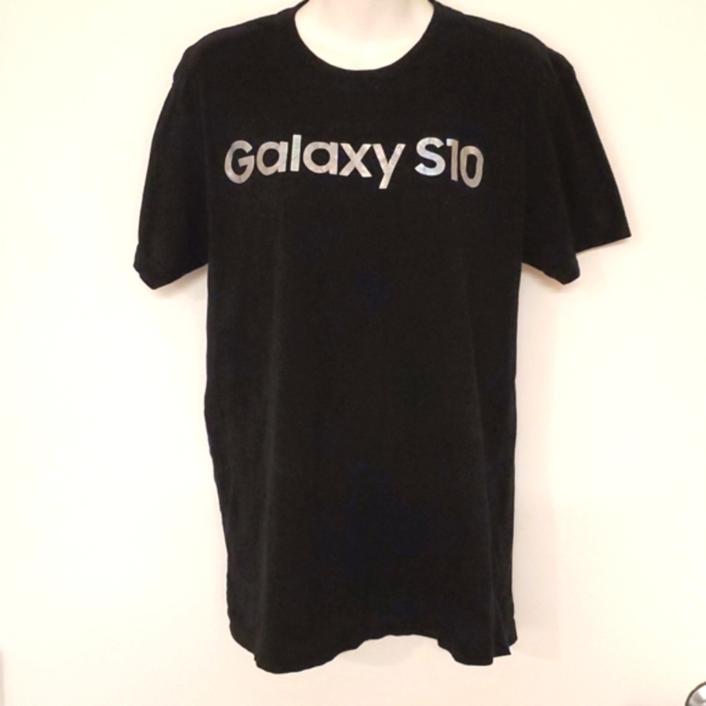 SAMSUNG S10 Promo tee shirt logo black short sleeve Medium